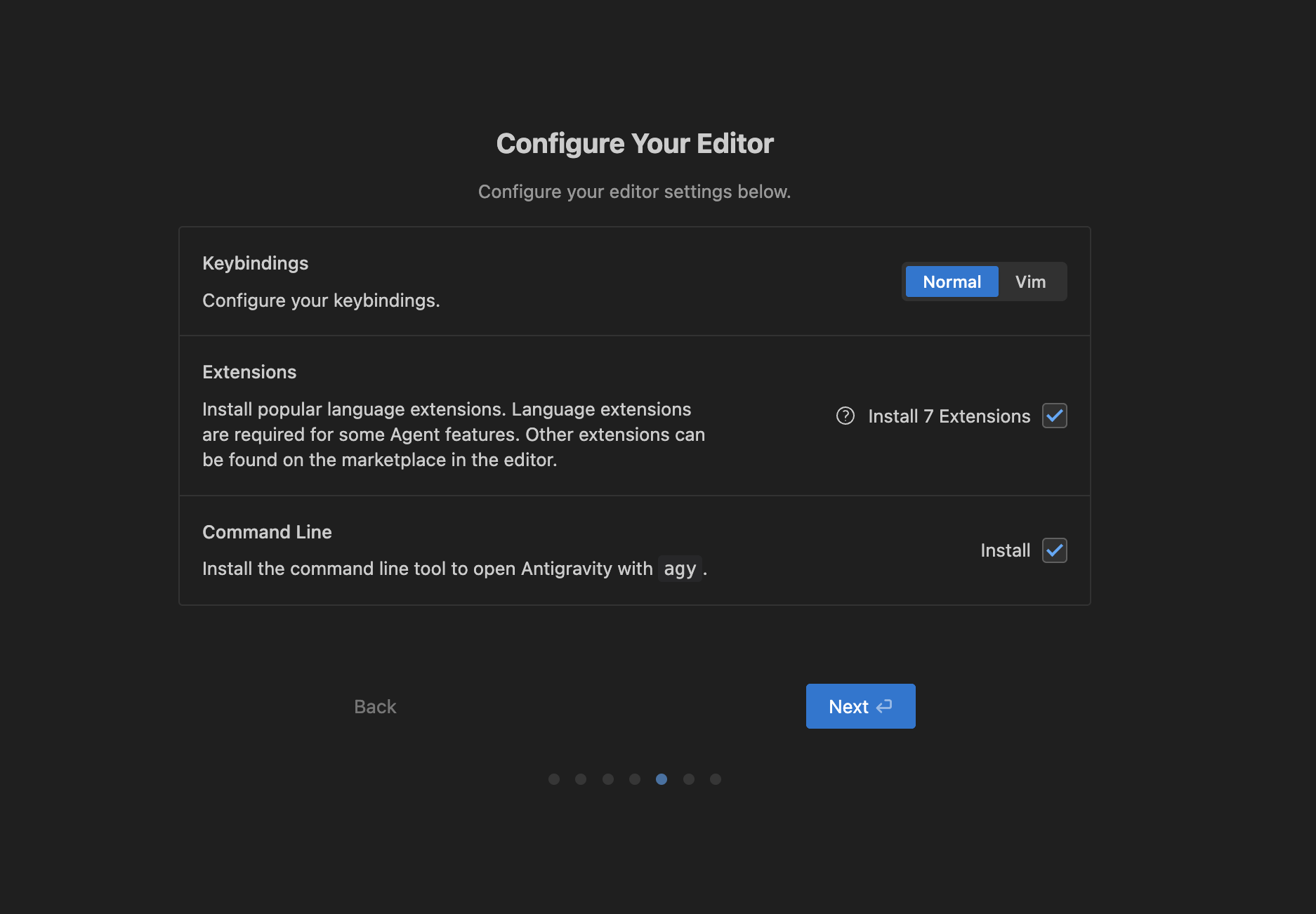 Antigravity Keybindings
